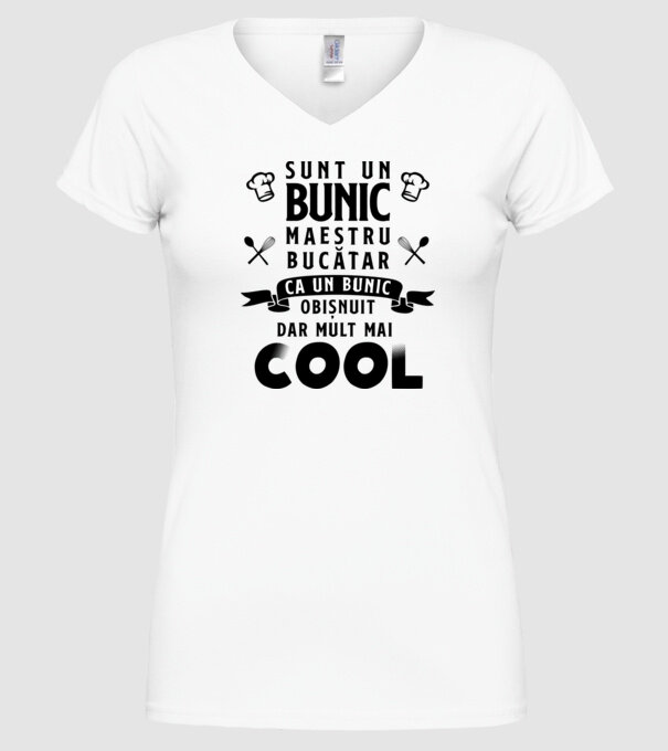 sunt un bunic maestru bucătar, ca un bunic obișnuit, dar mult mai cool model alb pe tricou