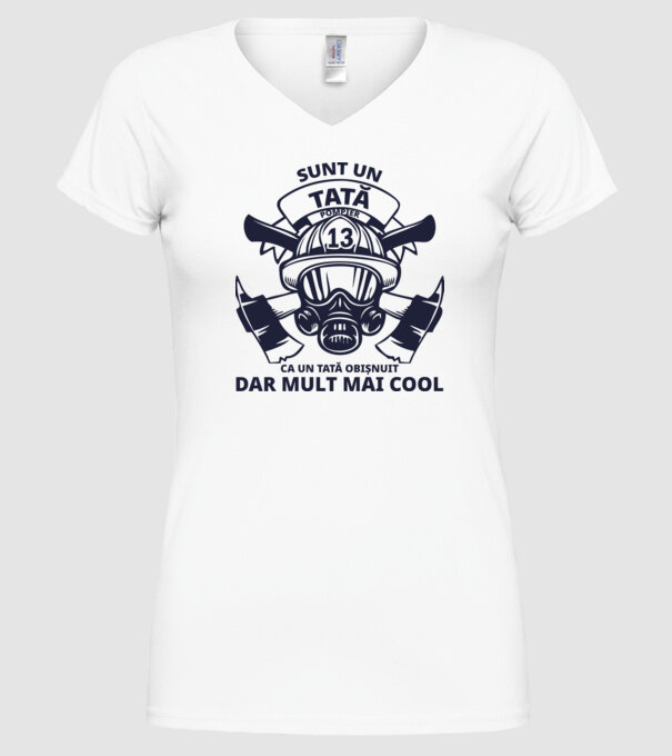 Sunt un tată pompier, ca un tată obișnuit, dar mult mai cool model alb pe tricou