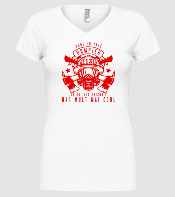 sunt un tată pompier, ca un tată obișnuit, dar mult mai cool model alb pe tricou