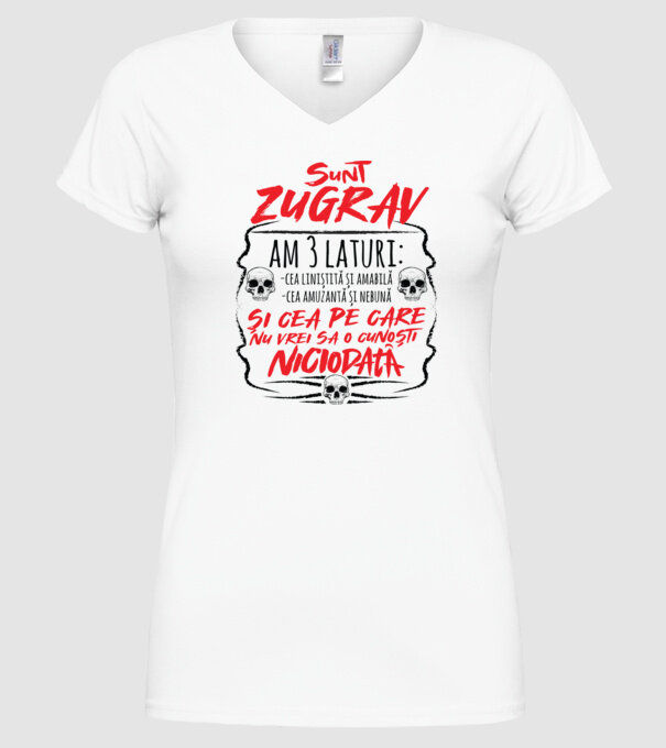 sunt zugrav am 3 laturi model alb pe tricou