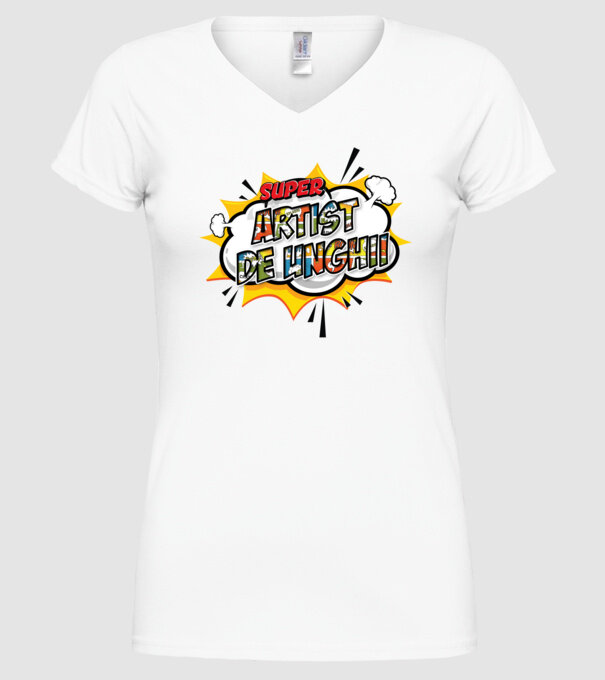Super Artist de unghii model alb pe tricou