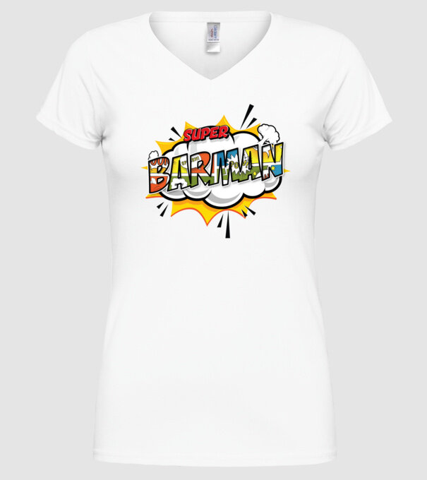 Super Barman model alb pe tricou