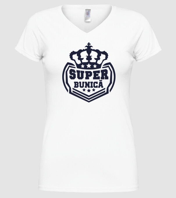 super bunică model alb pe tricou