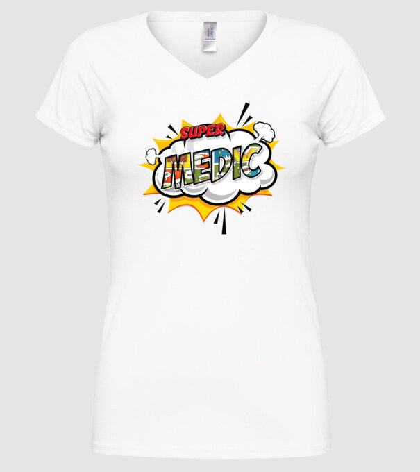 Super Medic model alb pe tricou