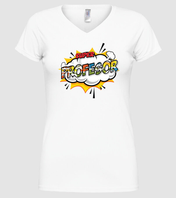 Super Profesor model alb pe tricou