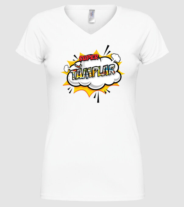 Super Tâmplar model alb pe tricou