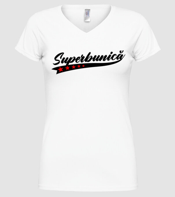Superbunică model alb pe tricou