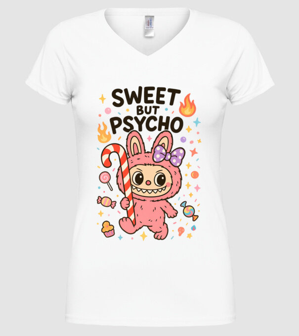 Sweet but psycho model alb pe tricou