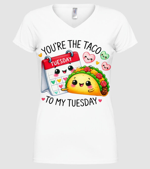 Taco to my Tuesday model alb pe tricou