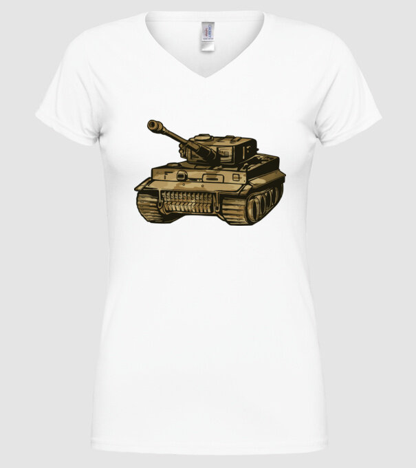 Tancuri model alb pe tricou