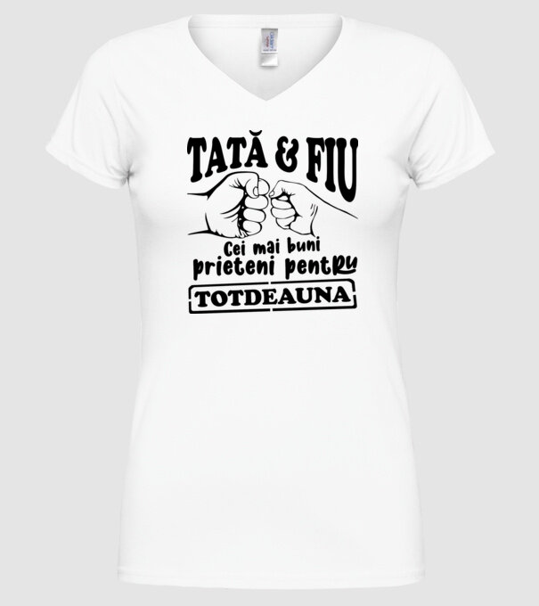 tată & fiu - cei mai buni prieteni pentru totdeauna model alb pe tricou