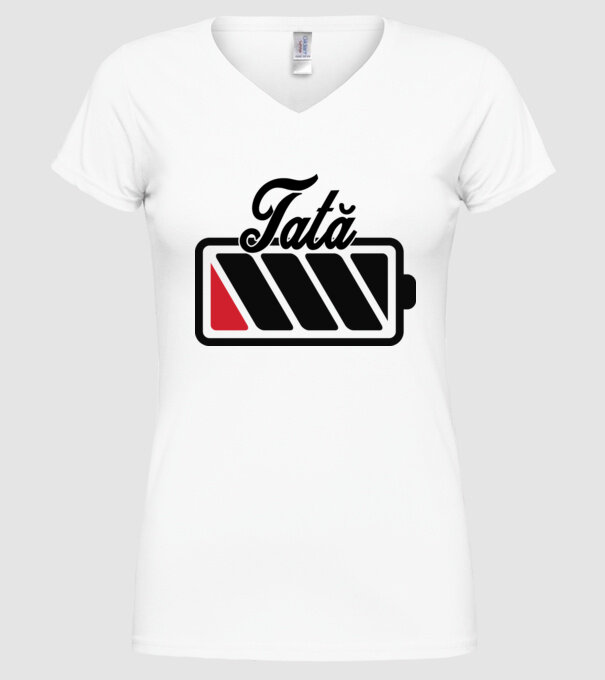 Tată la încărcat model alb pe tricou