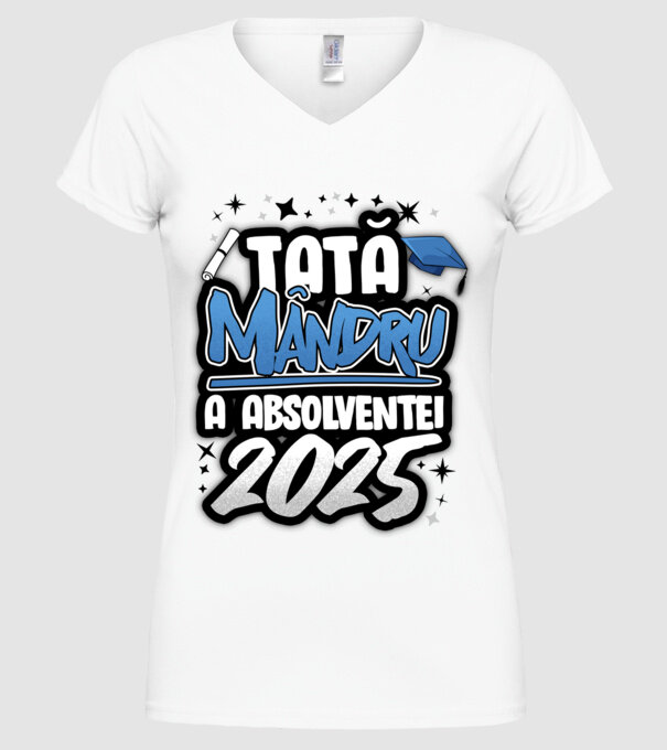 Tată MÂNDRU a absolventei model alb pe tricou