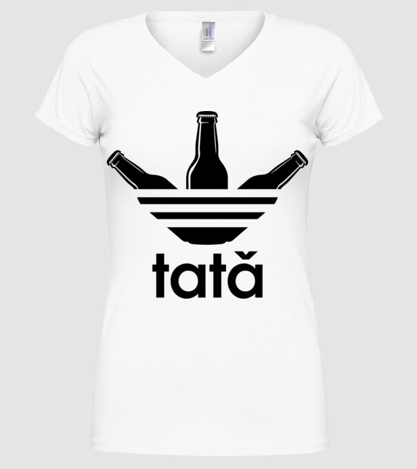 Tatadidas model alb pe tricou