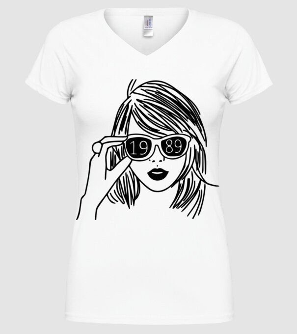 Taylor Swift 1989 model alb pe tricou
