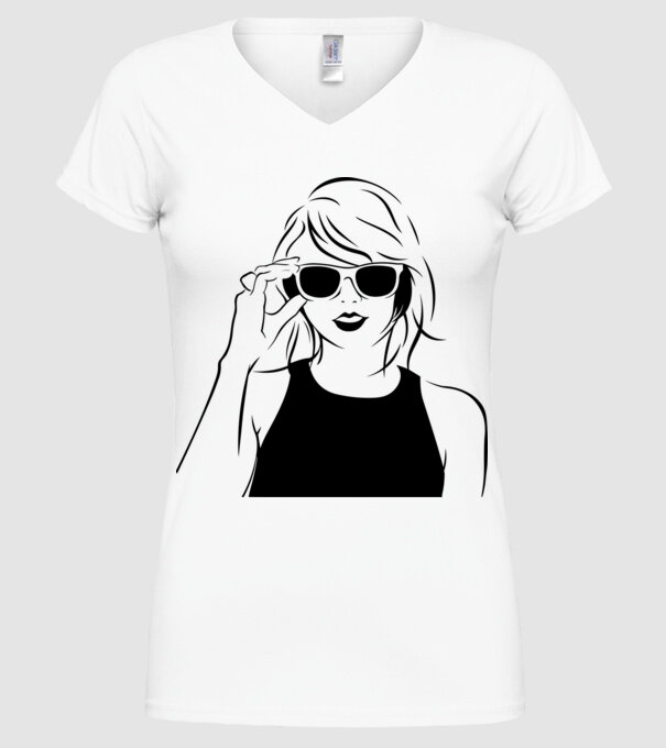 Taylor Swift model alb pe tricou