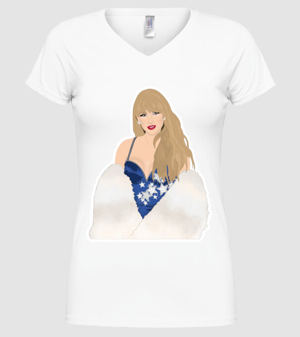 Taylor Swift blue model alb pe tricou