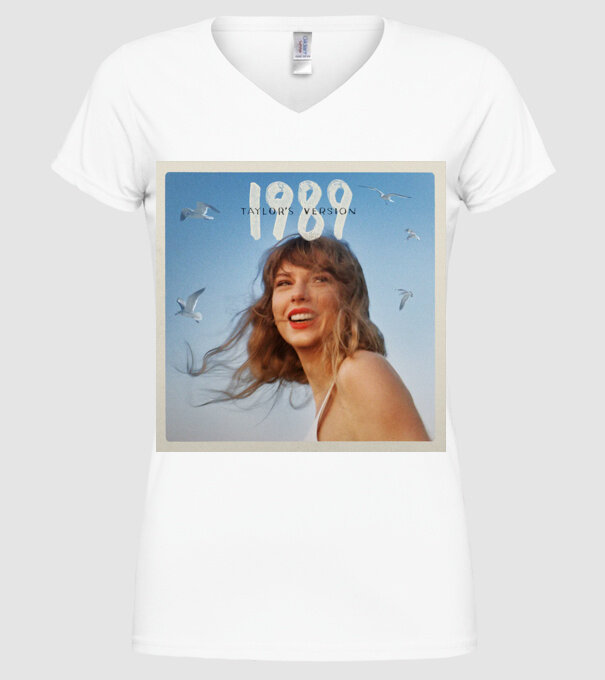 Taylor Swift cover model alb pe tricou