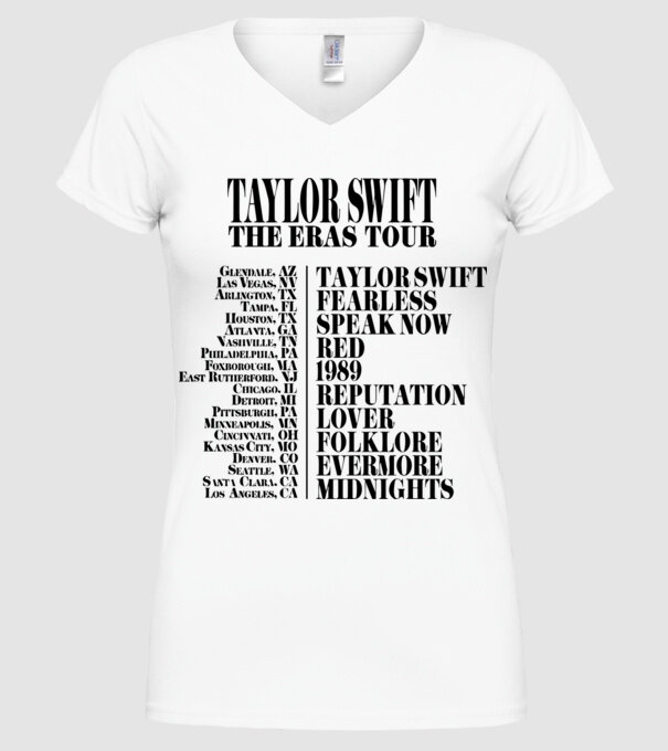 Taylor Swift Eras tour back model alb pe tricou