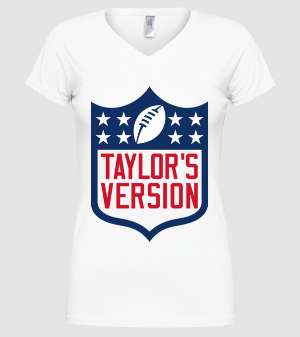 Taylor Swift football logo model alb pe tricou