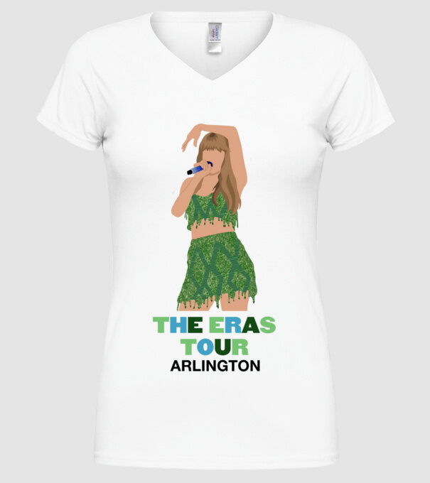 Taylor Swift The Eras Tour Arlington 2 model alb pe tricou