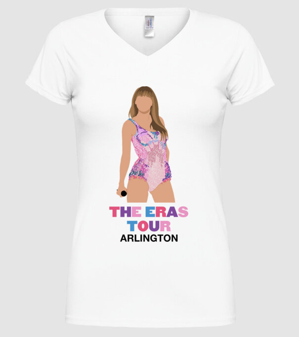 Taylor Swift The Eras Tour Arlington 4 model alb pe tricou