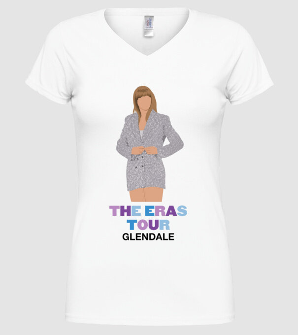Taylor Swift The Eras Tour Glendale 2 model alb pe tricou