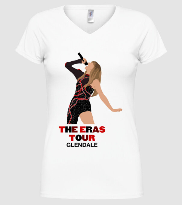 Taylor Swift The Eras Tour Glendale model alb pe tricou