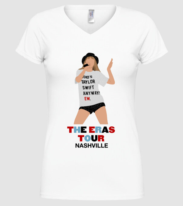 Taylor Swift The Eras Tour Nashville 2 model alb pe tricou