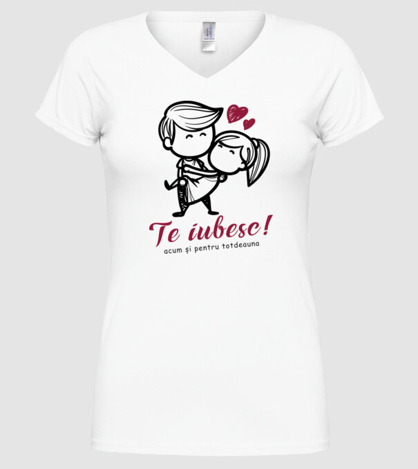 te iubesc! model alb pe tricou