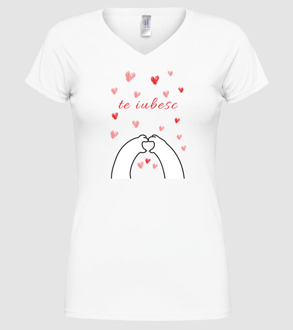 te iubesc model alb pe tricou