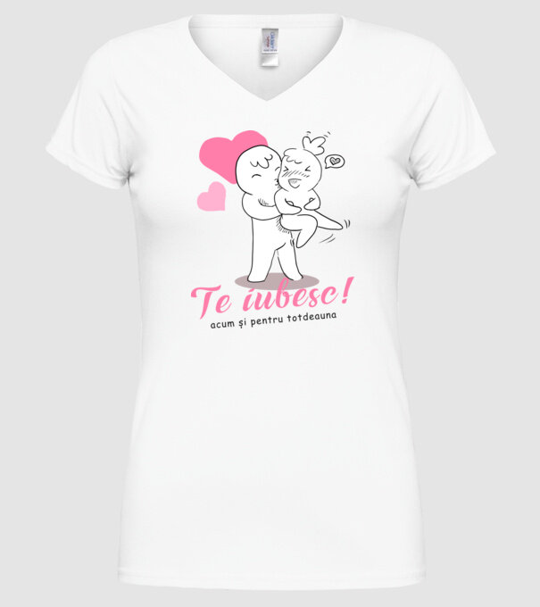 te iubesc model alb pe tricou