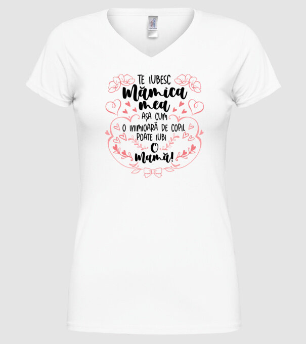 Te iubesc mămica mea model alb pe tricou