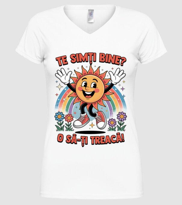 Te simți bine? model alb pe tricou