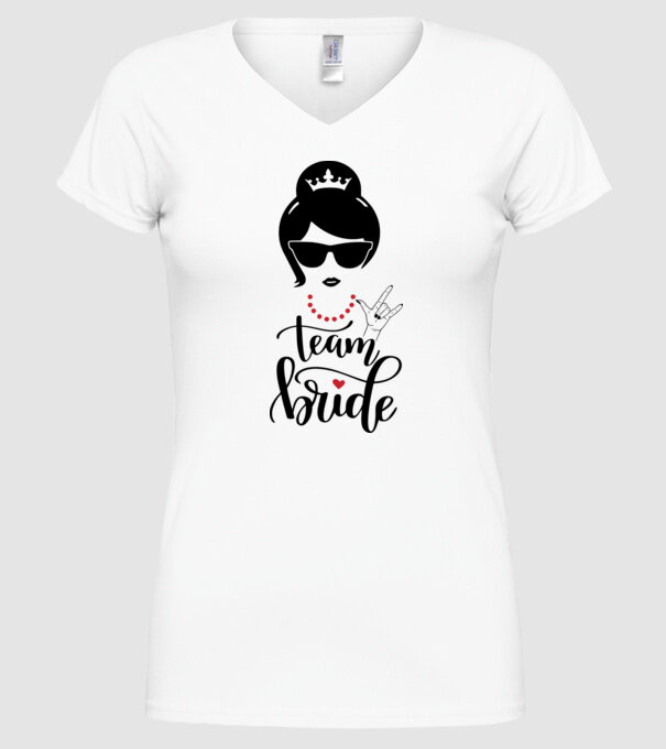 Team Cool Bride model alb pe tricou