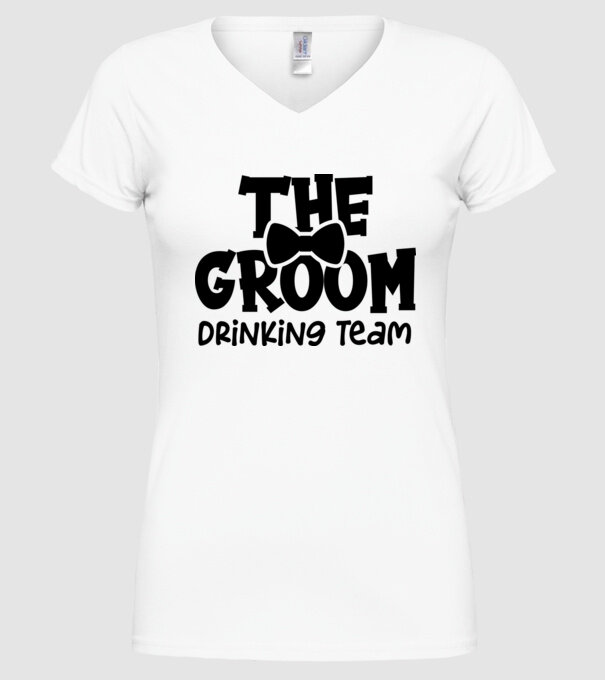 The Groom model alb pe tricou
