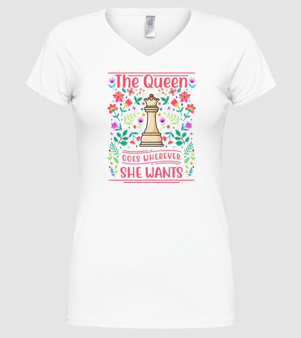 the queen goes wherever she wants model alb pe tricou