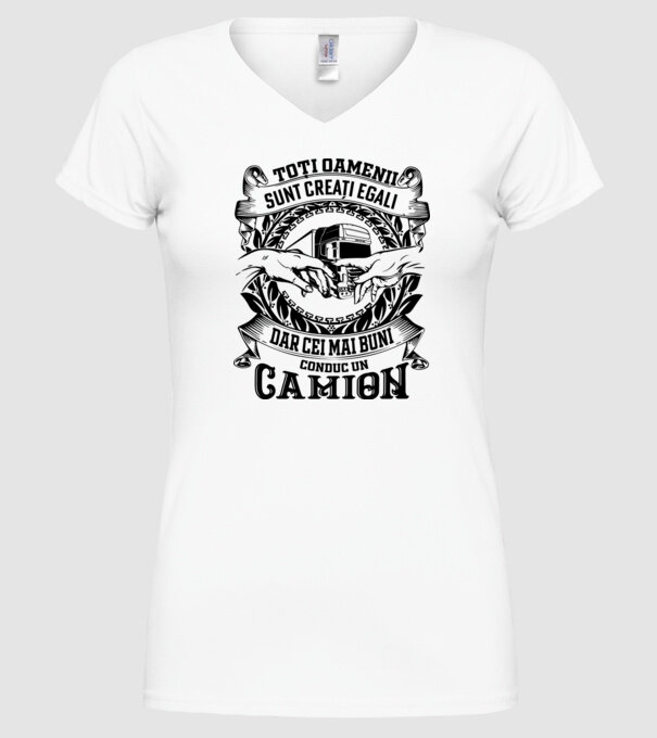 toți oamenii sunt creați egali, dar cei mai buni conduc un camion model alb pe tricou