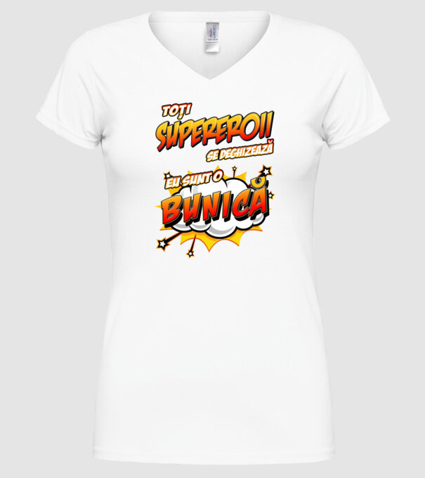 Toți supereroii se deghizează, eu sunt o bunică model alb pe tricou