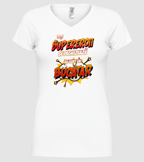 Toți supereroii se deghizează, eu sunt un bucătar model alb pe tricou