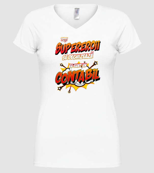 Toți supereroii se deghizează, eu sunt un contabil model alb pe tricou