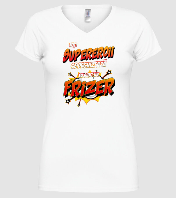toți supereroii se deghizează, eu sunt un frizer/coafor model alb pe tricou