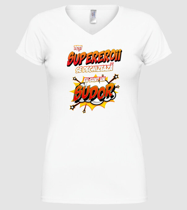 Toți supereroii se deghizează, eu sunt un sudor model alb pe tricou