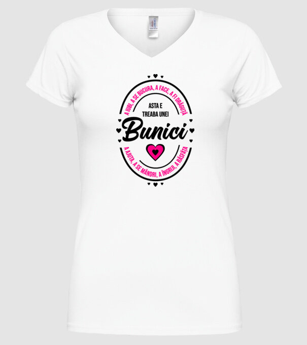 treburile unei bunici model alb pe tricou