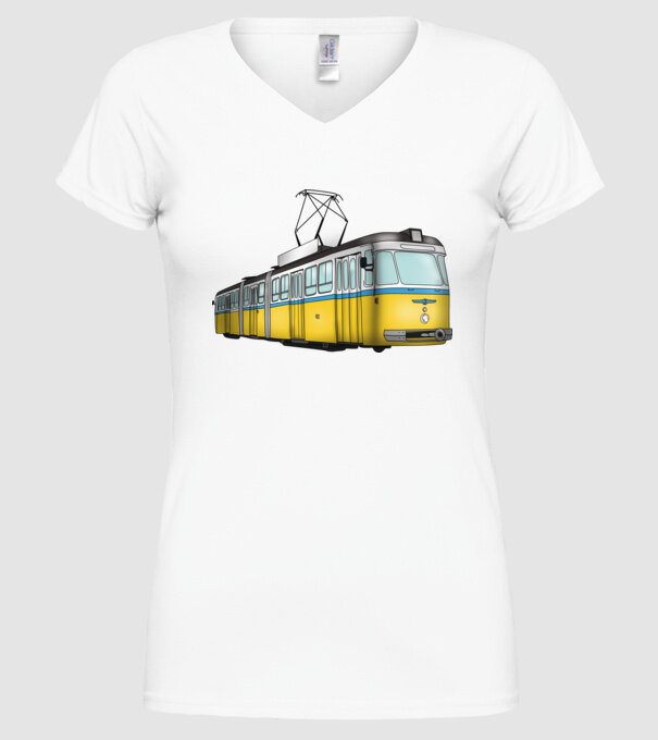 Trenuri model alb pe tricou