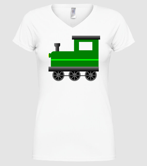 Trenuri model alb pe tricou