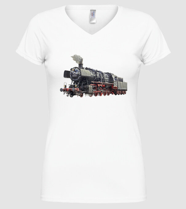 Trenuri model alb pe tricou