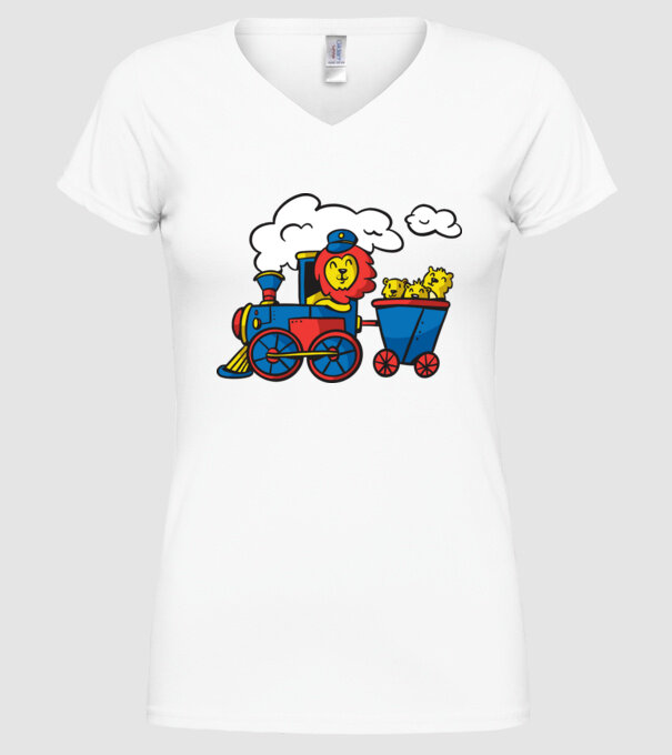 Trenuri model alb pe tricou