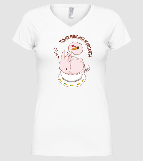 tricoul meu de Paște de băut cafea model alb pe tricou
