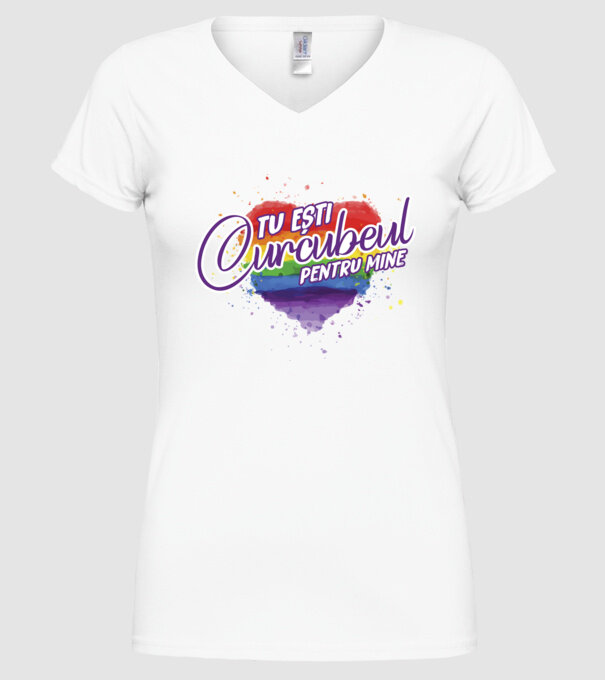 Tu ești curcubeul pentru mine model alb pe tricou